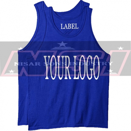 Blue gym tank top tank top men Custom cotton wholesale men fitness gym tank tops manufacturer