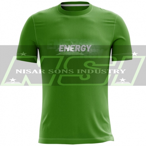 Green gym t shirt energy print manufacturer