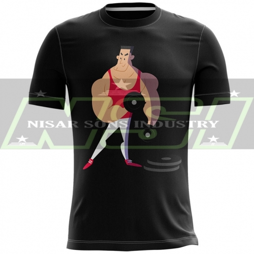 High quality Black gym t shirt manufacturer
