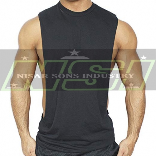 Black gym tank top tank top men Custom cotton wholesale men fitness gym tank tops manufacturer