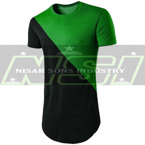 Black green color gym t shirt  