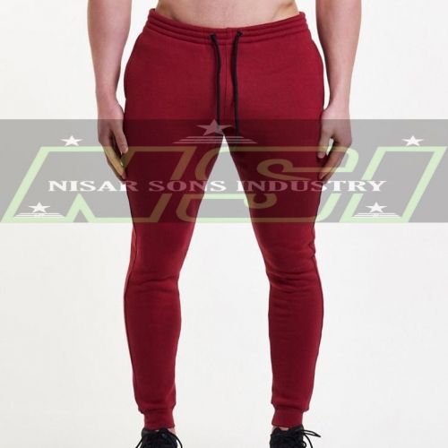 Red Fleece Jogger Trouser organic Cotton Polyester gym trouser manufacture